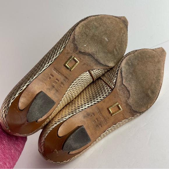 ✨✨Luz da Lua Vintage Gold Asymmetrical Heel Kitten Heels - ✨✨ - Picture 8 of 10